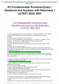 ATI Fundamentals Proctored Exam | Questionsand Answers with Rationales | LATEST 2022/2023