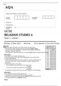 AQA GCSE RELIGIOUS STUDIES A Paper 1 MAY 2023 QUESTION PAPER&colon; Judaism