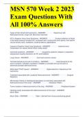 MSN 570 Week 2 2023 Exam Questions With All 100&percnt; Answers