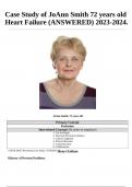 Case Study of JoAnn Smith 72 years old Heart Failure (ANSWERED) 2023-2024.