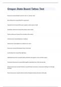 Oregon State Board Tattoo Test practice questions with correct answers