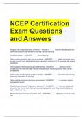 NCEP Certification Exam Questions and Answers 