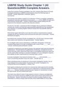 LSBPIE Study Guide Chapter 1 &lpar;42 Questions&rpar;With Complete Answers&period;