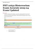 PHT 2162 Bioterrorism Exam Accurate 2023-24 Exam Updated