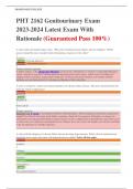 PHT 2162 Genitourinary Exam 2023-2024 Latest Exam With Rationale &lpar;Guaranteed Pass 100&percnt;&rpar;