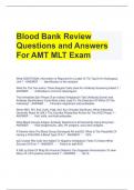 Blood Bank Review Questions and Answers For AMT MLT Exam