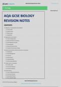 AQA GCSE BIOLOGY  REVISION NOTES