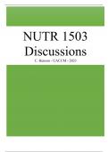 Discussion NUTR 1503 or Nutrition for Healthy Living