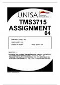 TMS3715 ASSIGNMENT 04 .. DUE  DATE 17 JULY 2023 