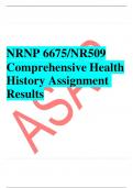 NRNP 6675&sol;NR509 Comprehensive Health History Assignment Results