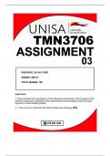TMN3706 ASSIGNMENT 03... DUE DATE 25 JULY 2023.