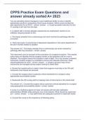 CPPS Practice Exam Questions and answer already sorted A&plus; 2023