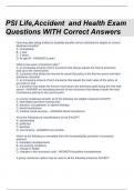 BUNDLE for PSI Life &comma;Accident and Health Exam Questions With 100&percnt; Complete Solutions 2023-2024