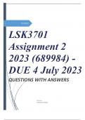 LSK3701 Assignment 2 2023 (689984) - DUE 4 July 2023