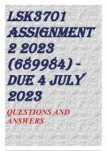 LSK3701 Assignment 2 2023 (689984) - DUE 4 July 2023