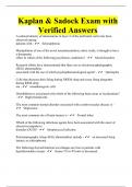 Kaplan & Sadock Exam with Verified Answers