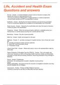 Life&comma; Accident and Health Exam Questions and answers
