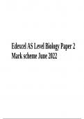 Edexcel AS Level Biology (8BI0) Paper 2 Mark scheme June 2022 (Core Physiology and Ecology)
