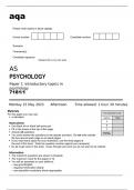 aqa AS PSYCHOLOGY Paper 1 Introductory topics in psychology (7181/1) May 2023 Question Paper.