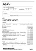 AQA AS Computer Science Paper 2 - Question Paper 2023