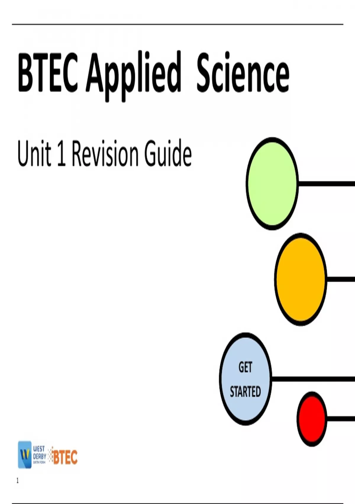 BTEC Applied Science Unit 1 Revision Guide Unit 1 Principles and