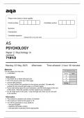 aqa AS PSYCHOLOGY Paper 1 and 2 (7181) May 2023 Question Papers.