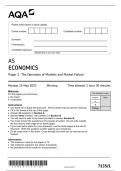 AQA AS ECONOMICS Paper 1 : The Operation of Markets and Market Failure -2023 Question Paper