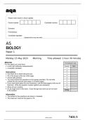 aqa AS BIOLOGY Paper 1 (7401/1) May 2023 Question Paper.