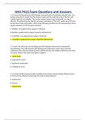AHA PALS Exam Questions and Answers