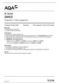 AQA A level Dance Component 2 Critical engagement - Question Paper 2023