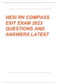 HESI RN COMPASS EXIT EXAM V2 2023 QUESTIONS & ANSWERS LATEST UPDATE