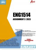 ENG1514 Assignment 3 &lpar;COMPLETE ANSWERS&rpar; 2023 &lpar;779357&rpar; - DUE 4 August 2023
