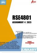 RSE4801 Assignment 4 (COMPLETE ANSWERS)