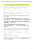 Teaching Reading Final Exam &lpar; Q&A 100&percnt; Correct&rpar;