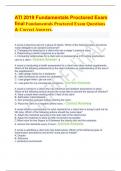 ATI 2019 Fundamentals Proctored Exam final Fundamentals Proctored Exam Questions & Correct Answers