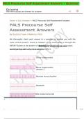 PALS Precourse Self Assessment Answers » Quizzma.