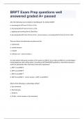 BRPT Exam Prep questions well answered graded A&plus; passed