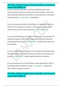ATI FINAL Medical Surgical Exam Questions and Answers Latest 2023 RATED A&plus;
