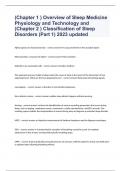 Chapter 1 ) Overview of Sleep Medicine Physiology and Technology and (Chapter 2 ) Classification of Sleep Disorders (Part 1) 2023 updated