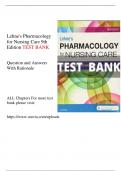 TEST BANK FOR LEHNES PHARMACOLOGY FOR NURSING CARE 10TH_lehnes pharmacology