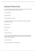 Insurance Practice Exam 2023 with 100&percnt; correct answers