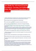Test Bank for Advanced Practice Psychiatric Nursing 3rd Edition  With 100&percnt; Correct Questions and Answers 