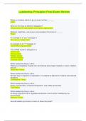 Leadership Principles Final Exam Review