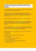 LAWS AND REGULATIONS FOR QAC EXAM&vert;UPDATED&VERIFIED&vert;GUARANTEED SUCCESS