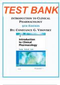Test Bank For Introduction To Clinical Pharmacology 9th Edition By Visovsky | All Chapters |A+ Exam Guide|2022|