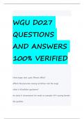 WGU D027 QUESTIONS AND ANSWERS 100% VERIFIED