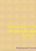 Deliverable 7 - Develop a Proposal for Healthcare Reform