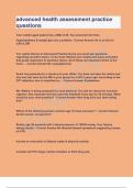advanced health assessment practice questions and answers&period; 100&percnt; Correct