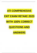 ATI COMPREHESIVE EXIT EXAM RETAKE 2023 WITH 100&percnt; CORRECT QUESTIONS AND ANSWERS