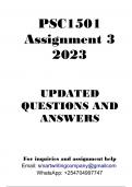 PSC1501 Assignment 3 2023 (QUALITY ANSWERS)